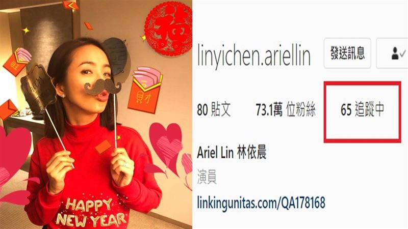 IG追蹤65人　名單曝林依晨真面目