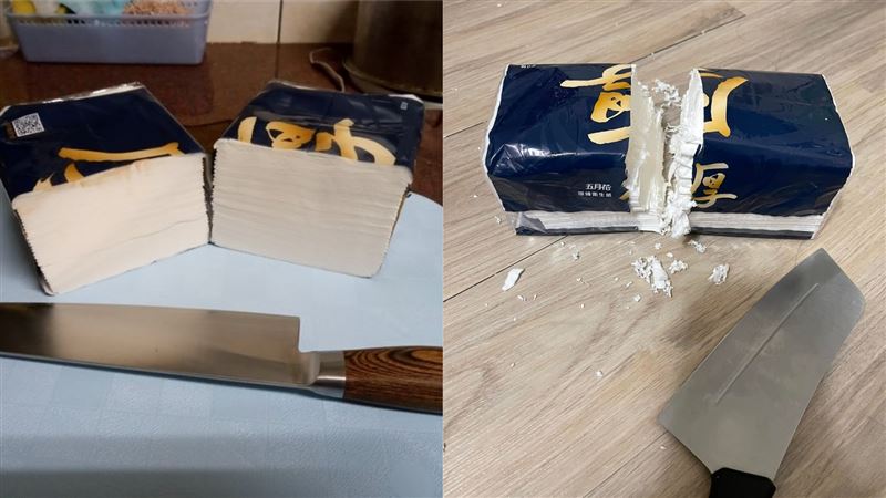 學別人衛生紙切半用　他菜刀一剁悲劇