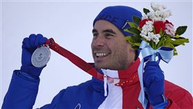 ▲法國好手克拉瑞今日在北京冬奧男子滑降賽摘銀。（圖／美聯社／達志影像）