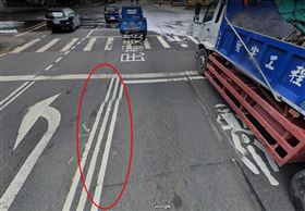 雙白線、左轉專用車道（圖／翻攝自google）