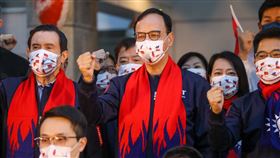 2022 國民黨元旦升旗、朱立倫、馬英九、趙少康（圖／國民黨提供）