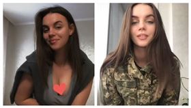 美人計！烏克蘭正妹女兵「超胸」辣舞　守不住了，圖／翻攝自katiusha2882抖音