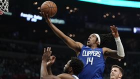 ▲曼恩（Terance Mann）攻下25分，帶領快艇擊敗勇士。（圖／美聯社／達志影像）
