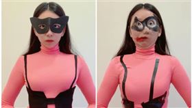 表特正妹仿妝全聯復仇者聯盟公仔。（圖／翻攝自30才jk濃濃臉書）