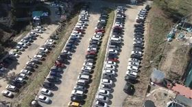 福壽山農場，千櫻園賞櫻，塞車爆滿 (圖／福壽山農場提供)