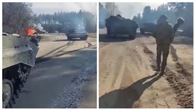 烏克蘭士兵街頭對戰俄軍，怒嗆畜生去死。（圖／翻攝推特）