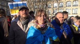 巴黎共和廣場反戰活動  烏克蘭民眾神