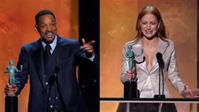  威爾史密斯、潔西卡雀絲坦。（圖／美聯社／達志影像）