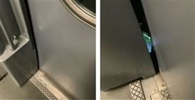 手機 高鐵 門縫（圖／翻攝自Dcard）
