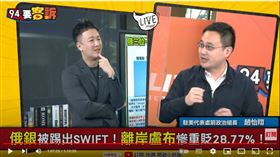 前駐美代表處政治組長趙怡翔在《94要客訴》表示，普丁得罪俄國權貴，俄羅斯政治體制恐崩潰