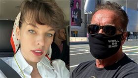 阿諾史瓦辛格、蜜拉喬娃維琪聲援烏克蘭抗俄羅斯。（圖／翻攝自阿諾史瓦辛格、蜜拉喬娃維琪IG）