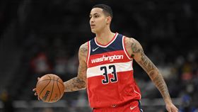 ▲庫茲馬（Kyle Kuzma）攻下全隊最高21分，巫師8人得分超過兩位數。（圖／美聯社／達志影像）