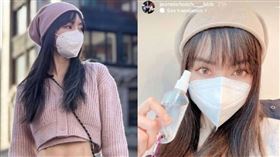 謝金燕日前在美國被眼尖的粉絲認出身分。（組合圖／翻攝自謝金燕IG）