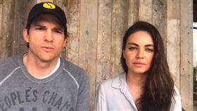 蜜拉庫妮絲（右）與艾希頓庫奇宣布開始為烏克蘭難民募款並且2人將對捐。（圖／翻攝自gofundme YouTube）