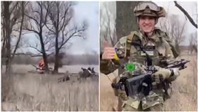 1分鐘摧毀2輛俄軍坦克！烏克蘭游擊兵燦笑：成功了（圖／翻攝自@RootNationEN推特）