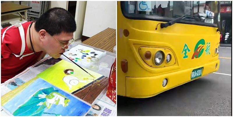 獨／台中公車拒載！無肢畫家擋車控訴