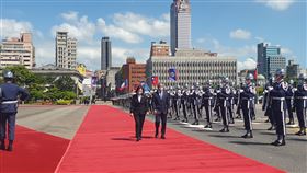 總統蔡英文主持軍禮，歡迎貝里斯總理布里仙紐伉儷（圖／記者黎冠志攝）