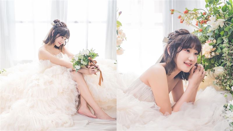 愛莉莎莎曬絕美婚紗　 網嚇要結婚了