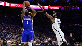 ▲哈登（James Harden）投進2561顆三分球，獨居史上第3。（圖／美聯社／達志影像）