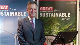 英國在台辦事處代表上任百日與媒體餐敘英國在台辦事處代表鄧元翰22日舉辦媒體餐會，席間除了介紹自己外，也與媒體分享英國在台辦事處未來的主要計畫方向。中央社記者鍾佑貞攝  110年4月22日