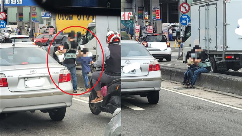 爸揹嬰車陣賣花？她控：孩子跟我借的