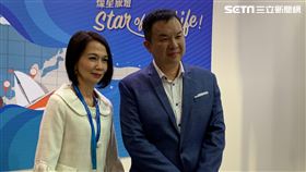 亞果、燦星旅董事長侯佑霖、燦星旅遊總經理殳蓁蓁，圖／記者劉沛妘攝影