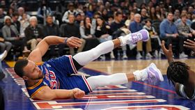 ▲柯瑞（Stephen Curry）左腿韌帶扭傷，預計4月中旬回歸。（圖／路透社／達志影像）