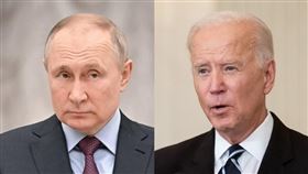 美國總統拜登（右）16日直指俄羅斯總統普丁（左）是戰犯。（圖／翻攝自twitter.com/kremlinrussia_e、facebook.com/WhiteHouse）
