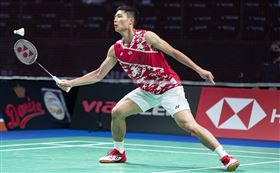 台灣「羽球一哥」周天成全英公開賽闖進4強。（圖／美聯社／達志影像）