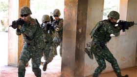 特戰弟兄實施空間戰鬥家屋肅清。（圖／記者邱榮吉攝影）