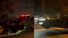 國外友人開特斯拉上坡不減速，導致到頂端時直接飛起來。（圖／翻攝自《alex.choi》IG）