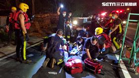 新北市板橋區大漢橋驚傳墜橋意外。（圖／翻攝畫面）