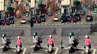 乙炔鋼瓶炸飛「飛彈升空」　民眾嚇傻