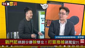 台灣韜略策進協會副理事長張宇韶在《94要客訴》表示，趙少康狸貓換太子，蔣萬安北市選戰被邊緣化