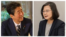 蔡英文、安倍晉三（組合圖／翻攝自安倍晉三臉書、總統府提供）