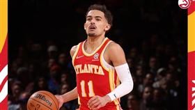 ▲楊恩（Trae Young）投進7顆三分球攻下45分。（圖／翻攝自老鷹推特）
