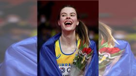 ▲烏克蘭跳高選手馬胡奇克（Yaroslava Mahuchikh）世界室內田徑錦標賽摘金。（圖／翻攝自worldathletics IG）