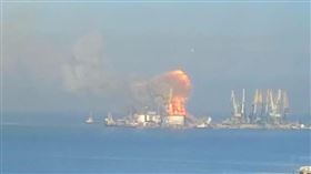 俄戰車登陸艦被毀　（圖／翻攝自烏克蘭海軍臉書）