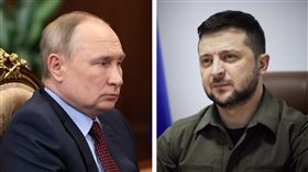 俄羅斯總統普丁、烏克蘭總統澤倫斯基。（合成圖／翻攝自zelenskiy_official IG、@KremlinRussia Twitter）
