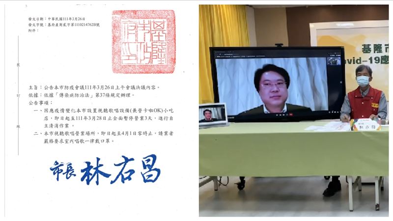 新／基隆兼營卡拉OK小吃店停業3天