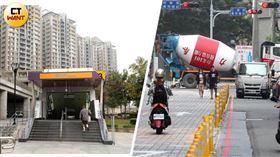 ▲蘆洲捷運站旁仁愛街，兩側工廠林立路寬卻只有2公尺，導致行人時常與大卡車、汽機車爭道。（圖／CTWANT）