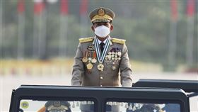 緬甸軍政府領導人敏昂萊（Min Aung Hlaing）。（圖／美聯社／達志影像）