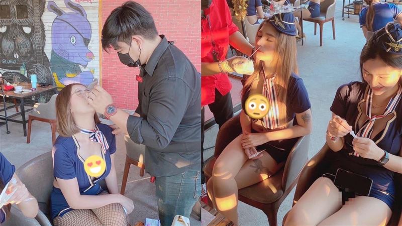 30辣妹戳鼻快篩　整排美胸讓網暴動