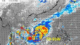 吳聖宇說，南海南部在30日下午出現今年第1個由中央氣象局所編號的熱帶性低氣壓（93W）。（圖／翻攝自吳聖宇臉書）