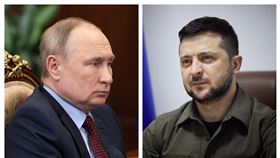 俄羅斯總統普丁、烏克蘭總統澤倫斯基。（合成圖／翻攝自zelenskiy_official IG、@KremlinRussia Twitter）