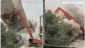 東南水泥公司發生高壓電塔倒塌的工安意外。（圖／翻攝自記者爆料網）