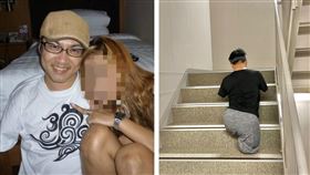 乙武洋匡分享肉身爬樓梯照片及目標。（合成圖／翻攝自日網、乙武洋匡推特）