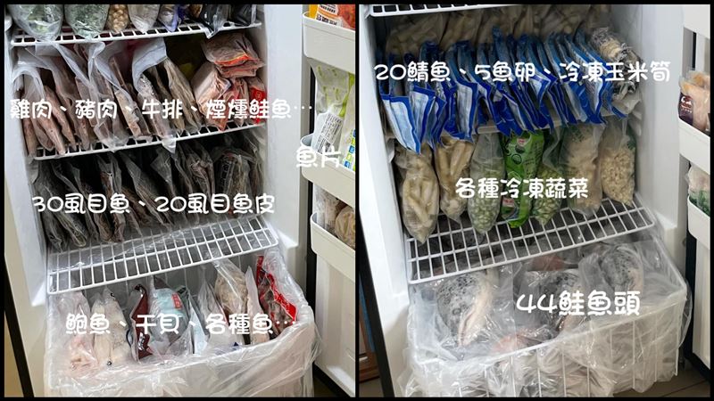 疫情爆她嚇囤貨　光鮭魚頭就44顆…