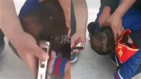 違反防疫規定外出 當街遭剃「陰陽頭」（圖／翻攝自微博）