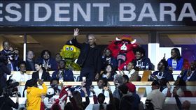 ▲美國前總統歐巴馬（Barack Obama）觀賞公牛、塞爾提克賽事。（圖／美聯社／達志影像）